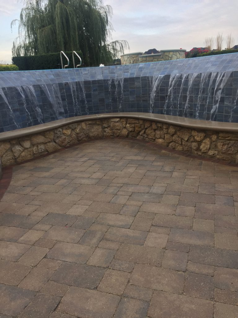 Pavers and Waterfall